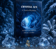 Crystal Ice packaging box in an ice cave